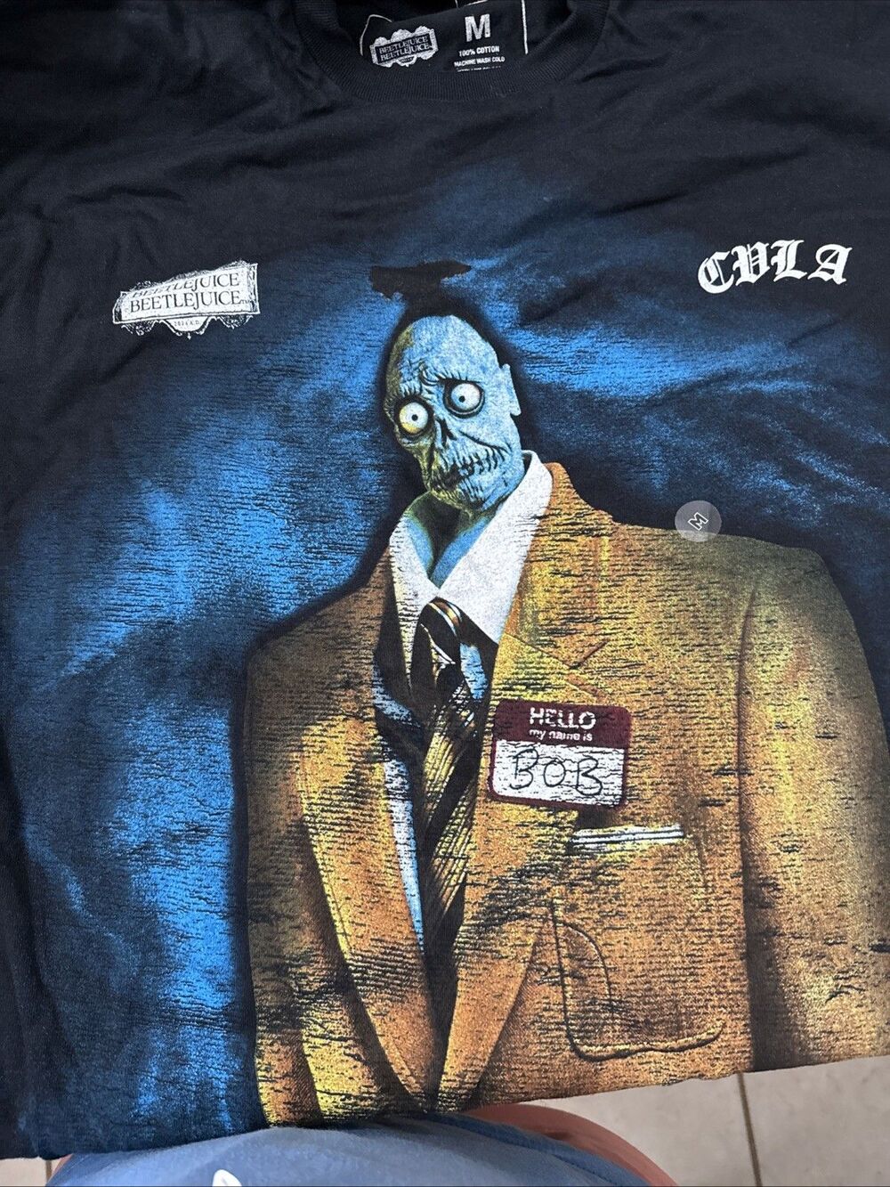 Halloween Grunge Beetlejuice X CVLA Hello Bob Graphic T Shirt Size Medium NWT